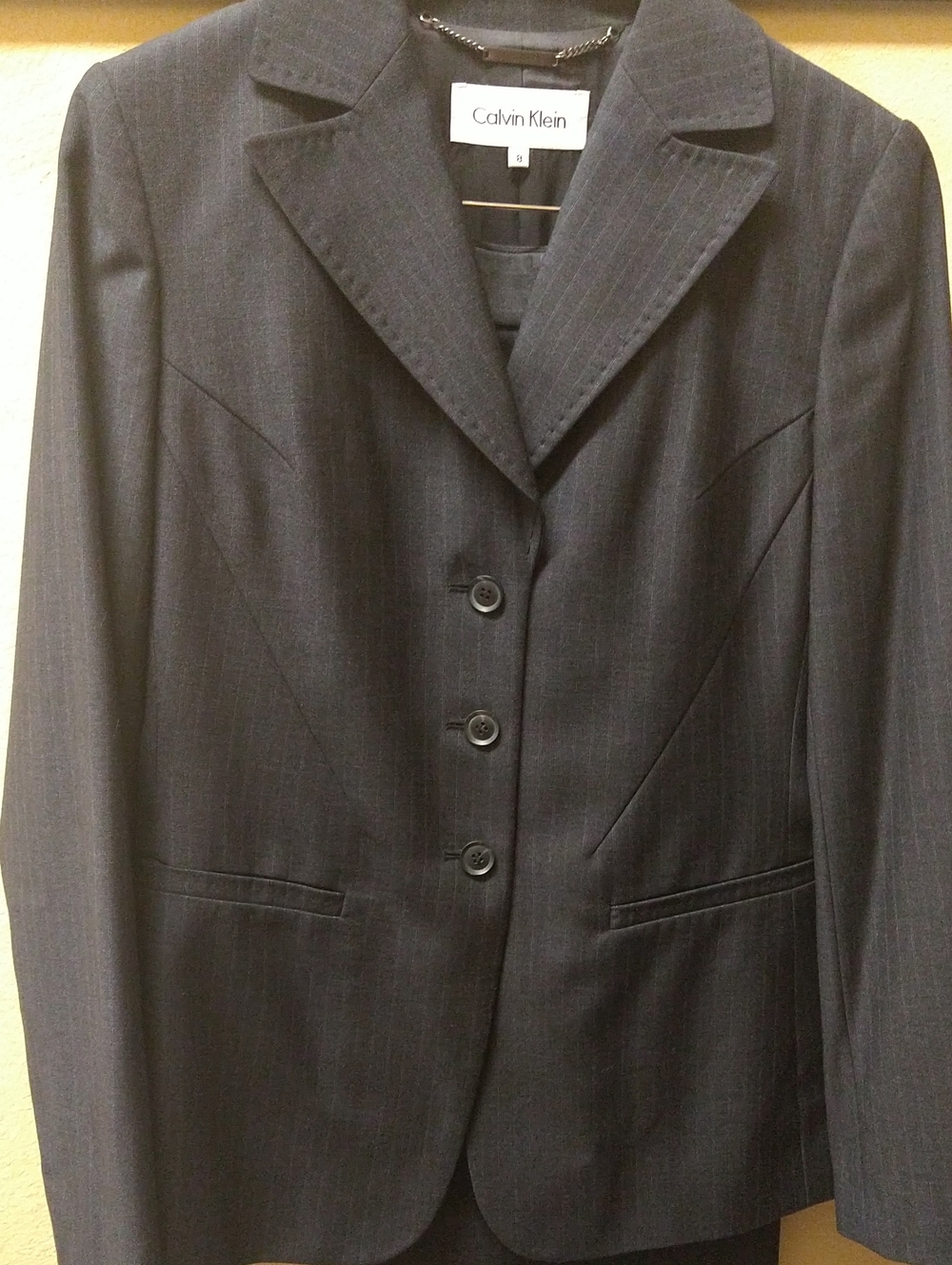 Calvin Klein Women's Charcoal Pinstripe Trouser Suit
